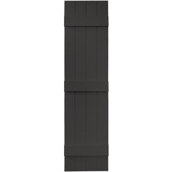 Builders Edge 59 in. H X 14 in. W Black Board and Batten Vinyl Shutter 2 pk