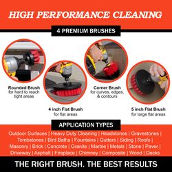 Drillbrush 5 in. W Stiff Bristle Metal Handle Drill Brush Set
