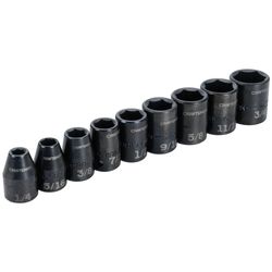 CRAFTSMAN 3/8 and 1/2 in. drive SAE Shallow Impact Socket Set 9 pc