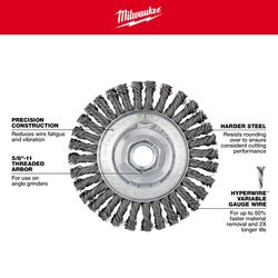 Milwaukee 4 in. Stringer Bead Wire Wheel Brush Carbon Steel 12000 rpm 1 pc