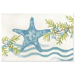 Homefires 22 in. W X 34 in. L Multi-Color Ocean Tide Starfish Polyester Accent Rug