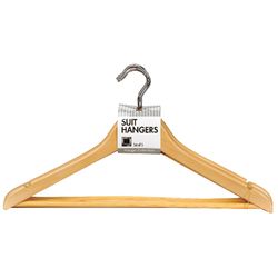 Whitmor 1 in. H X 17-1/2 in. W X 9 in. L Wood White Suit Hanger 5 pk