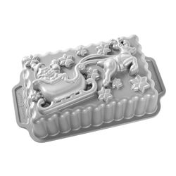 Nordic Ware 10 in. W X 6 in. L Santa's Sleigh Loaf Pan Silver