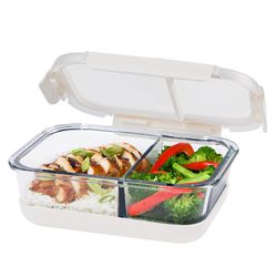 Progressive SnapLock 4 cups White/Clear Split Food Container w/Lid 1 pk