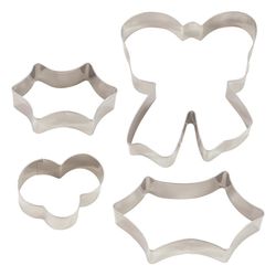 R&M International Corp Wreath Cookie Cutter Set Silver 4 pc