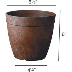 Novelty ArtStone 6 in. H X 6.5 in. W X 6.5 in. D X 6 in. D Resin Dolce Planter Rust
