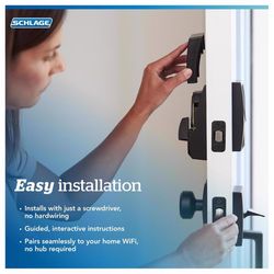 Schlage Encode Plus Satin Nickel Metal Wi-Fi Deadbolt with Century Trim