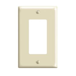 Leviton Ivory 1 gang Thermoset Plastic Decorator Wall Plate 1 pk