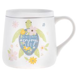 Karma Flora White BPA Free Turtle Mug