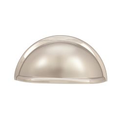 Amerock Cup Pull Collection Traditional Cup Cabinet Cup Pull 3 in. Polished Nickel Silver 1 pk
