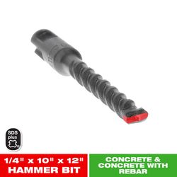 Diablo 1/4 in. X 12 in. L Carbide Tipped 2-Cutter Hammer Drill Bit SDS-Plus Shank 1 pk