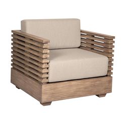 Armen Living Vivid Light Brown Wood Frame Modern Chair Taupe
