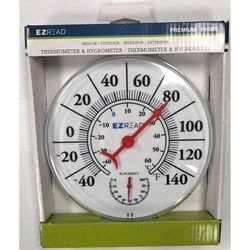 EZRead Analog Hygrometer/Thermometer Plastic White 8 in.