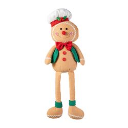 Glitzhome Multicolored Gingerbreadman Shelf Sitter Table Decor 25 in.