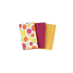 Ritz Assorted Polyester Polka Dots/Solid Bar Mop Dish Cloth 3 pk