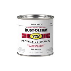 Rust-Oleum Stops Rust Indoor and Outdoor Satin White Oil-Based Protective Paint 0.5 pt