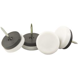 Softtouch White 1-1/8 in. Nail-On Plastic Chair Glide 1 pk