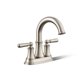 Kohler Facile Vibrant Brushed Nickel Traditional Centerset Bathroom Sink Faucet 4 in.