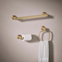 Kohler Envelu Vibrant Brushed Moderne Brass Gold Bathroom Hardware Kit Metal