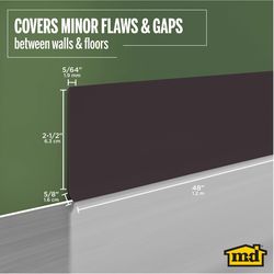 M-D Building Products 2.5 in. H X 0.08 in. W X 48 in. L Prefinished Brown Vinyl Wall Base