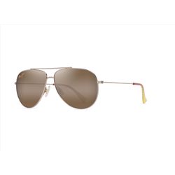Maui Jim Hauoli Sunglasses Unisex Shiny Lt Gold w/Orange&Yellow Frame HCL Bronze Lens Polarized