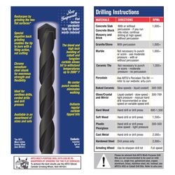 ARTU 3/16 in. X 5-1/2 in. L Tungsten Carbide Tipped Multi-Purpose Drill Bit Straight Shank 1 pc