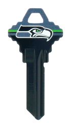 HILLMAN NFL Seattle Seahawks House/Office Key Blank 68 Single For Schlage Locks Multicolored