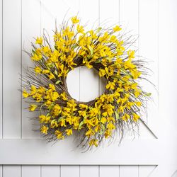 Glitzhome 24 in. H X 24 in. L Brown/Yellow Polyester Wreath
