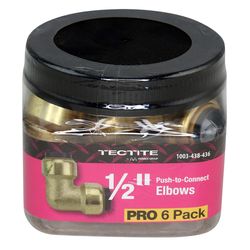 Apollo Tectite Push to Connect 1/2 in. PTC in to X 1/2 in. D PTC Brass 90 Degree Elbow