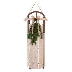 Glitzhome Multicolored Sleigh Porch Sign 38 in.