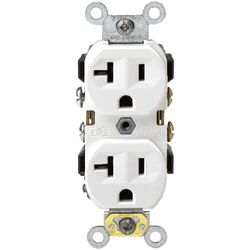 Leviton  20 amps 125 volt Duplex  White  Outlet  5-20R  1 pk 
