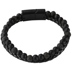 Mad Man Unisex Lava Round Black Bracelet