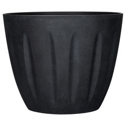 L&G Solutions 12.8 in. H X 16 in. W X 16 in. D X 16 in. D Polyresin Spritzer Planter Black