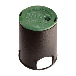 NDS 6 in. W X 8-3/8 inch in. D X 9-1/16 in. H Round Valve Box with Overlapping Cover Black/Green