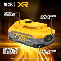 DeWalt 20V MAX XR DCBP520 5 Ah Lithium-Ion Battery 1 pc
