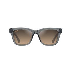 Maui Jim Hanohano Sunglasses Unisex Shiny Trans Dark Grey Frame HCL Bronze Lens Polarized