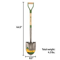 John Deere 42 in. Steel Digging Shovel Wood Handle
