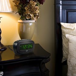 La Crosse Technology Equity 1.85 in. Black Alarm Clock LED Plug-In