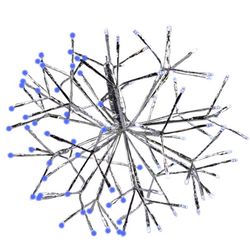 Celebrations LED Blue/Pure White Shimmering Sphere 16 in. Hanging Decor