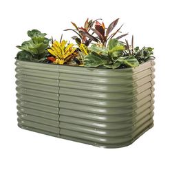 Vego Garden 32 in. H Metal 6 in 1 Raised Garden Bed Olive Green