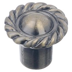 Ace Decorative Round Furniture Knob 3/4 in. D 1 in. Antique Brass 2 pk