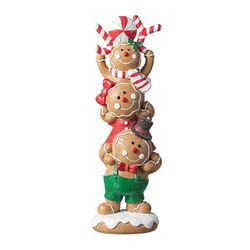 Glitzhome Multicolored Stacked Gingerbread Table Decor 13 in.