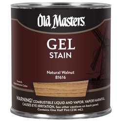 Old Masters Semi-Transparent Natural Walnut Oil-Based Alkyd Gel Stain 1/2 pt