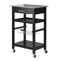 Glitzhome 33.9 in. H X 22.83 in. W X 15.75 in. D Serving Cart