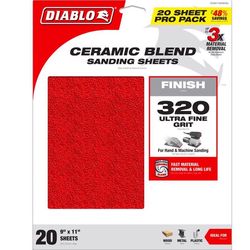 Diablo 9 in. L X 11 in. W 320 Grit Ceramic Blend Sanding Sheet 1 pk