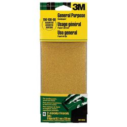 3M 9 in. L X 3-2/3 in. W Aluminum Oxide Sandpaper 6 pk