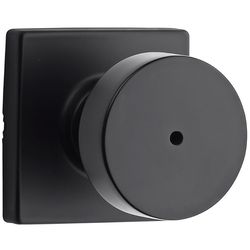 Kwikset Signature Series Pismo Knob x Square Rose Iron Black Privacy Lockset