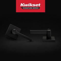 Kwikset Halifax Signature Series Contemporary Matte Black Entry Lever 1-3/4 in.