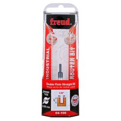Freud 1/8 in. D X 1-3/4 in. L Carbide Double Flute Straight Router Bit