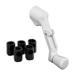 Prime-Line Painted White Zinc Single-Arm Casement Folding Crank Handle For Universal